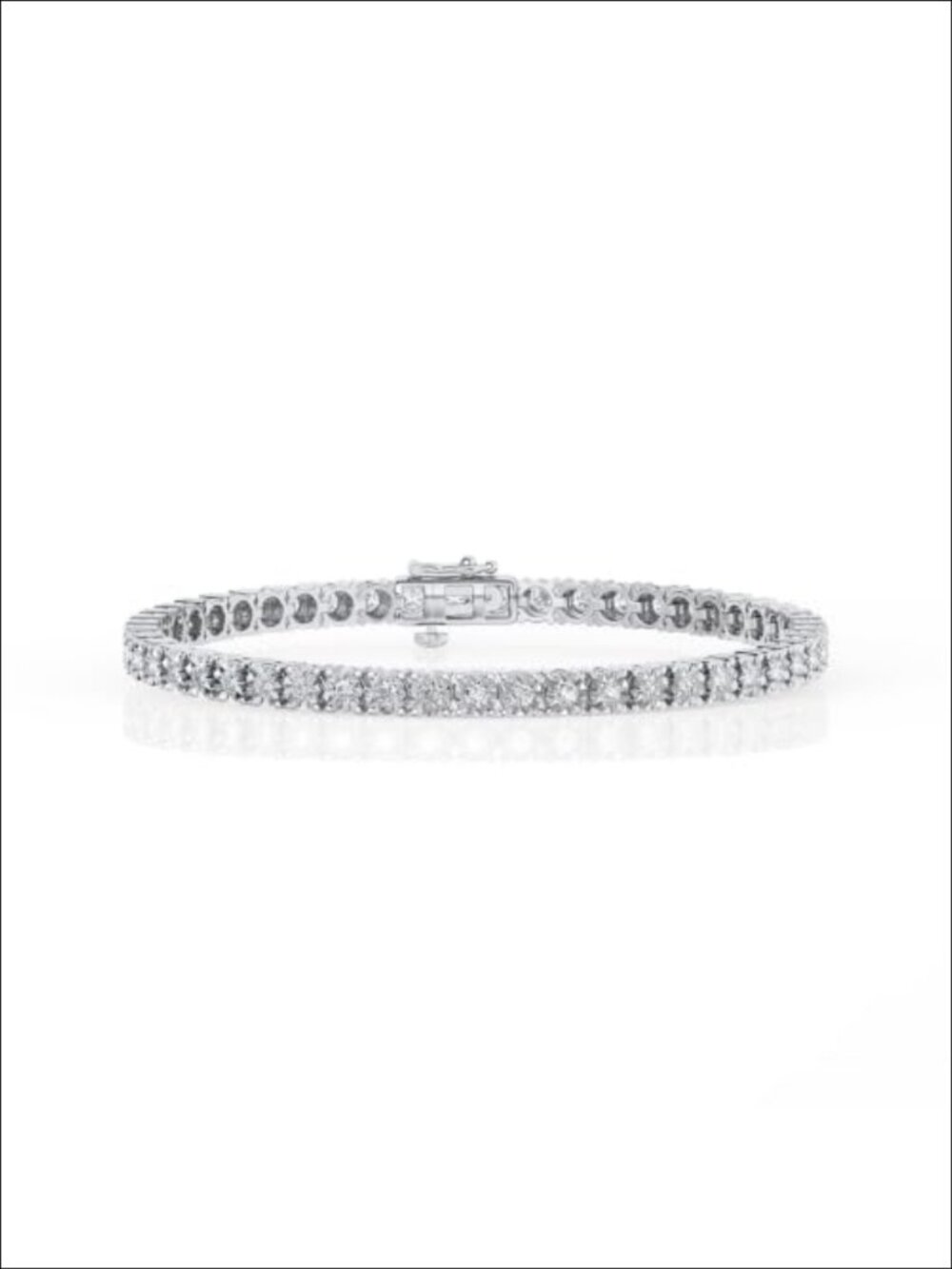 Sterling Silver Lab Grown Diamond Tennis Bracelet 3 Carat 7 Inch